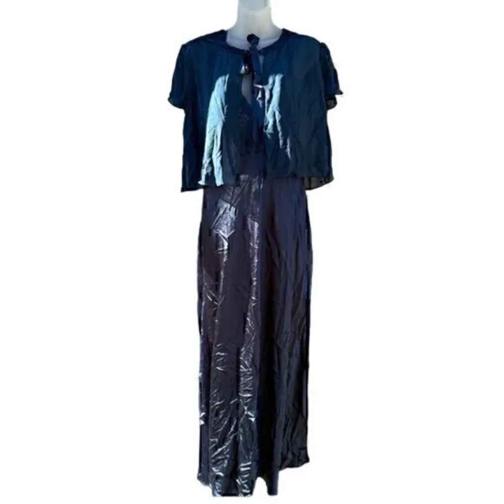 Cabernet sleeveless gown bed jacket L XL Blue